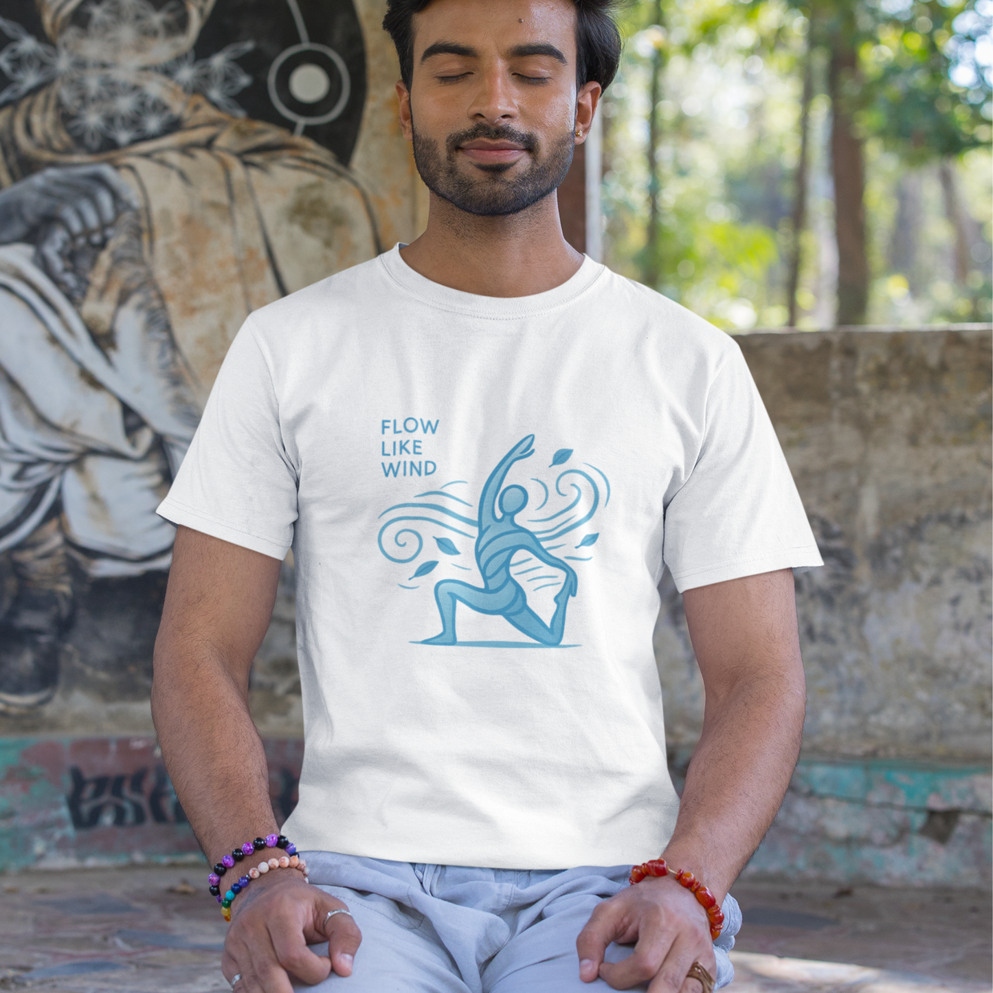 Classic Crew TShirt | Flow Like Wind TShirt | Yoga TShirt