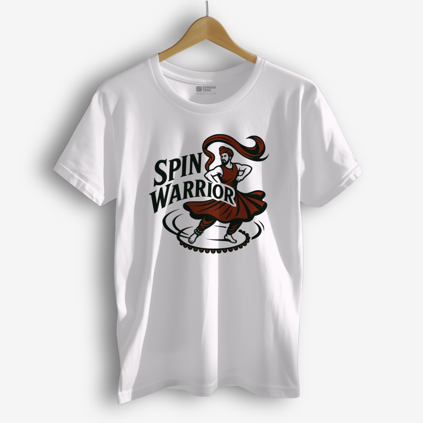 Spin Warrior T-Shirt – Kathak Classical Dance Tee | Indian Chakkar Practice Shirt | Unisex Cotton T-Shirt