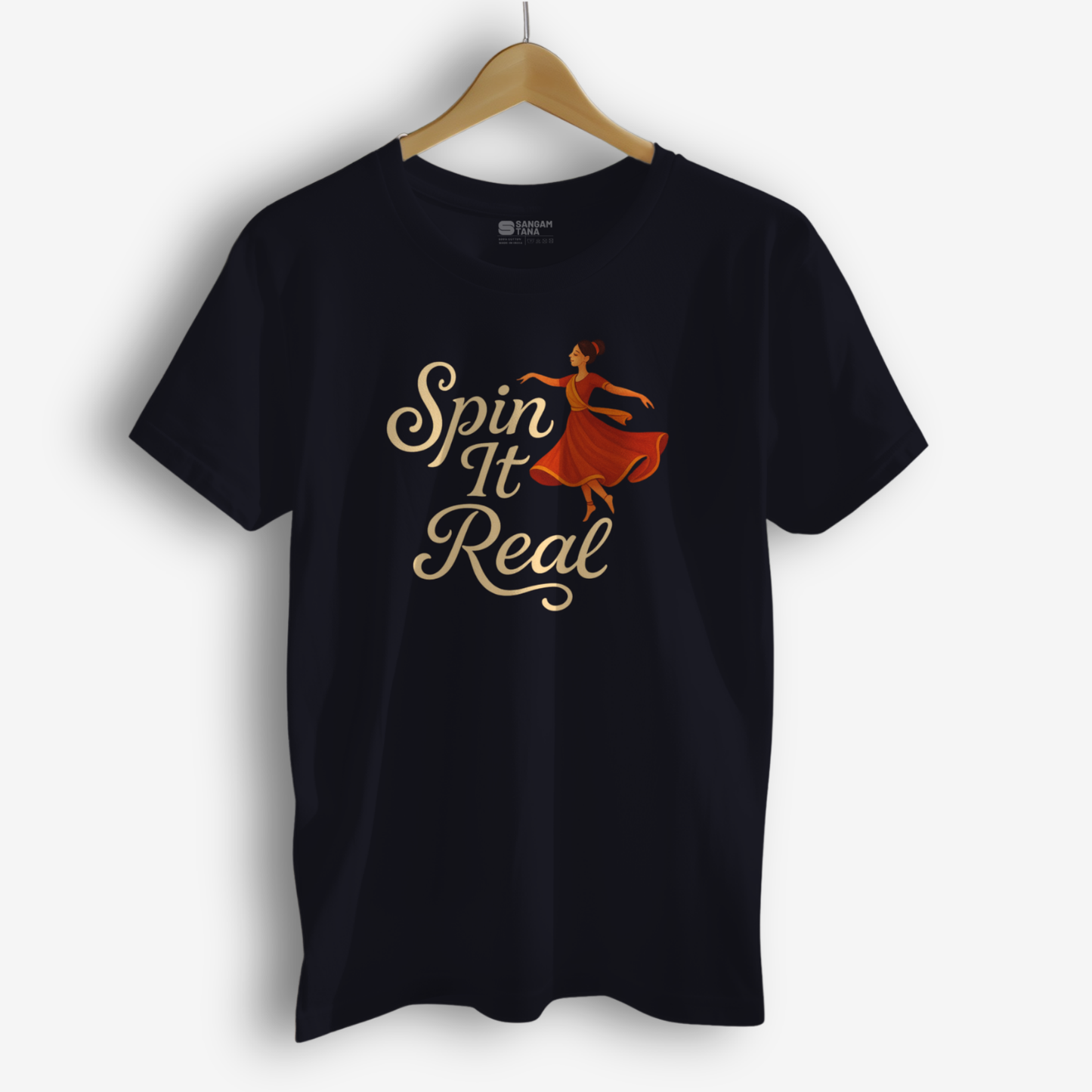 Spin It Real β Kathak Dance T-Shirt | Classical Indian Dance Tee | Whirl Like a Pro