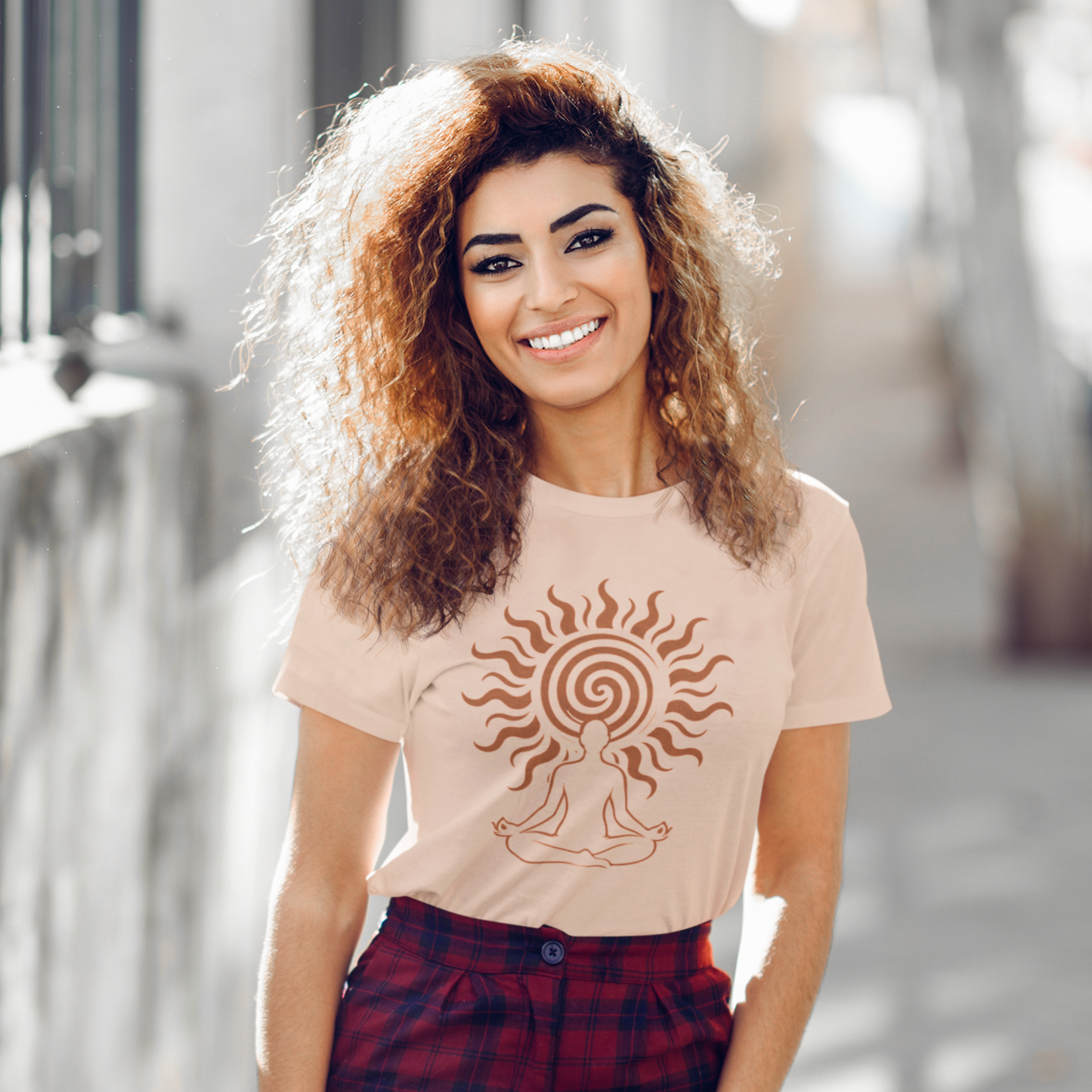 Classic Crew TShirt | Spiral Sun Energy TShirt | Women Yoga TShirt