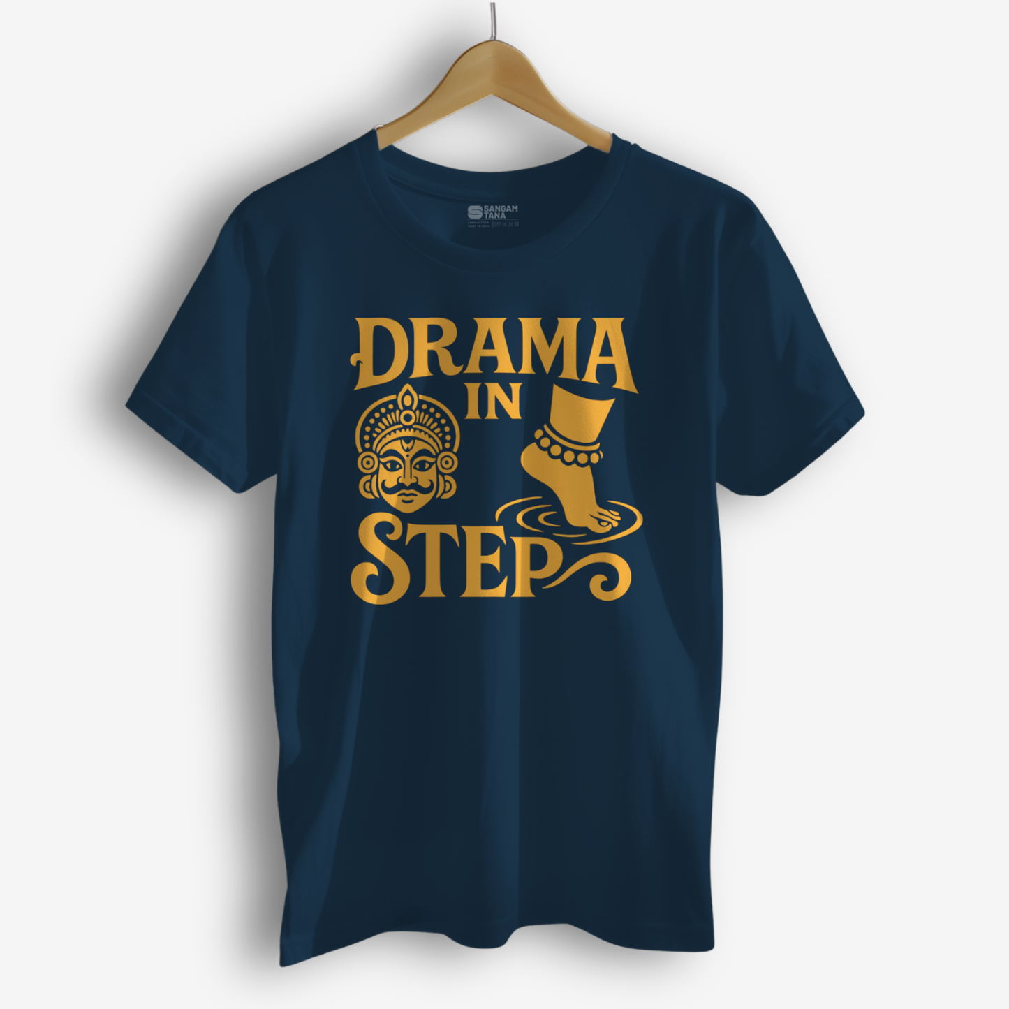 Drama in Step T‑Shirt – Kuchipudi Expression Tee | Classical Dance Statement Shirt | Unisex Cotton Dance TShirt