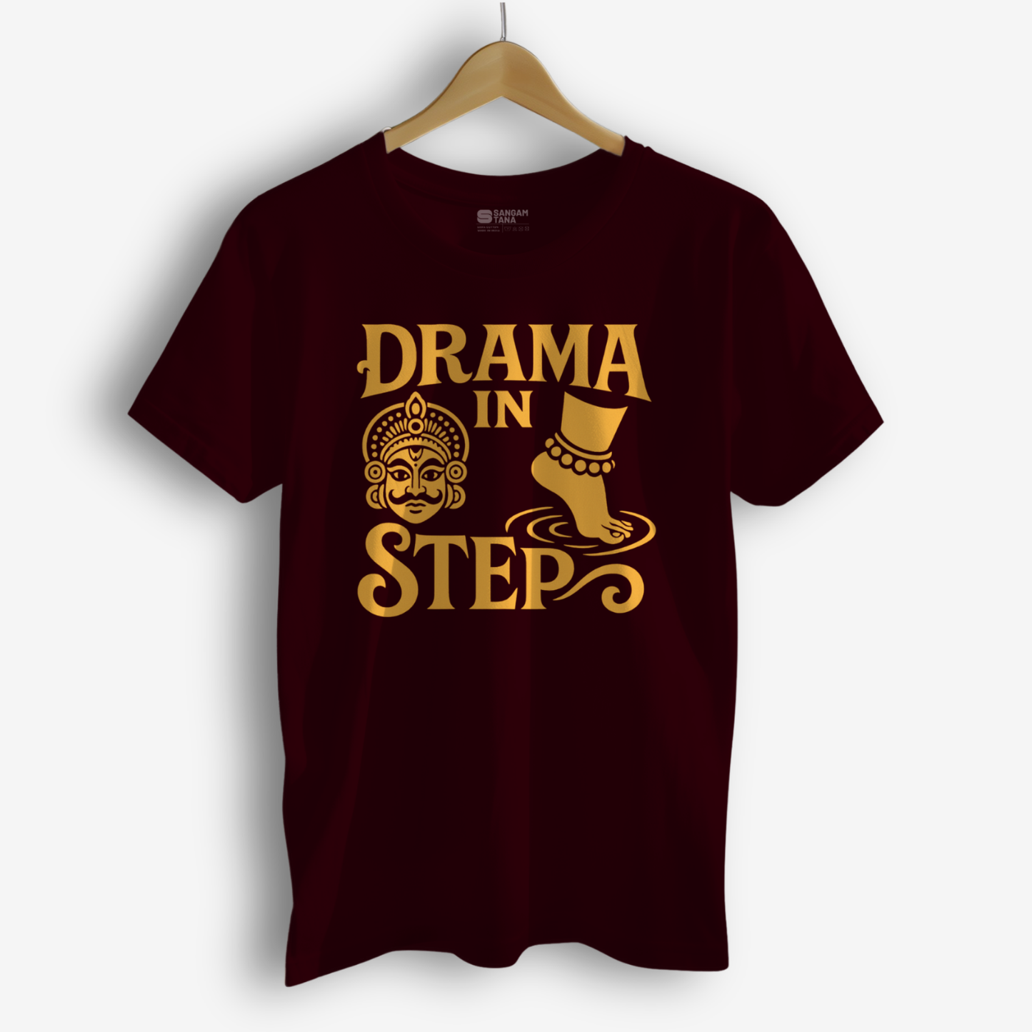 Drama in Step T‑Shirt – Kuchipudi Expression Tee | Classical Dance Statement Shirt | Unisex Cotton Dance TShirt