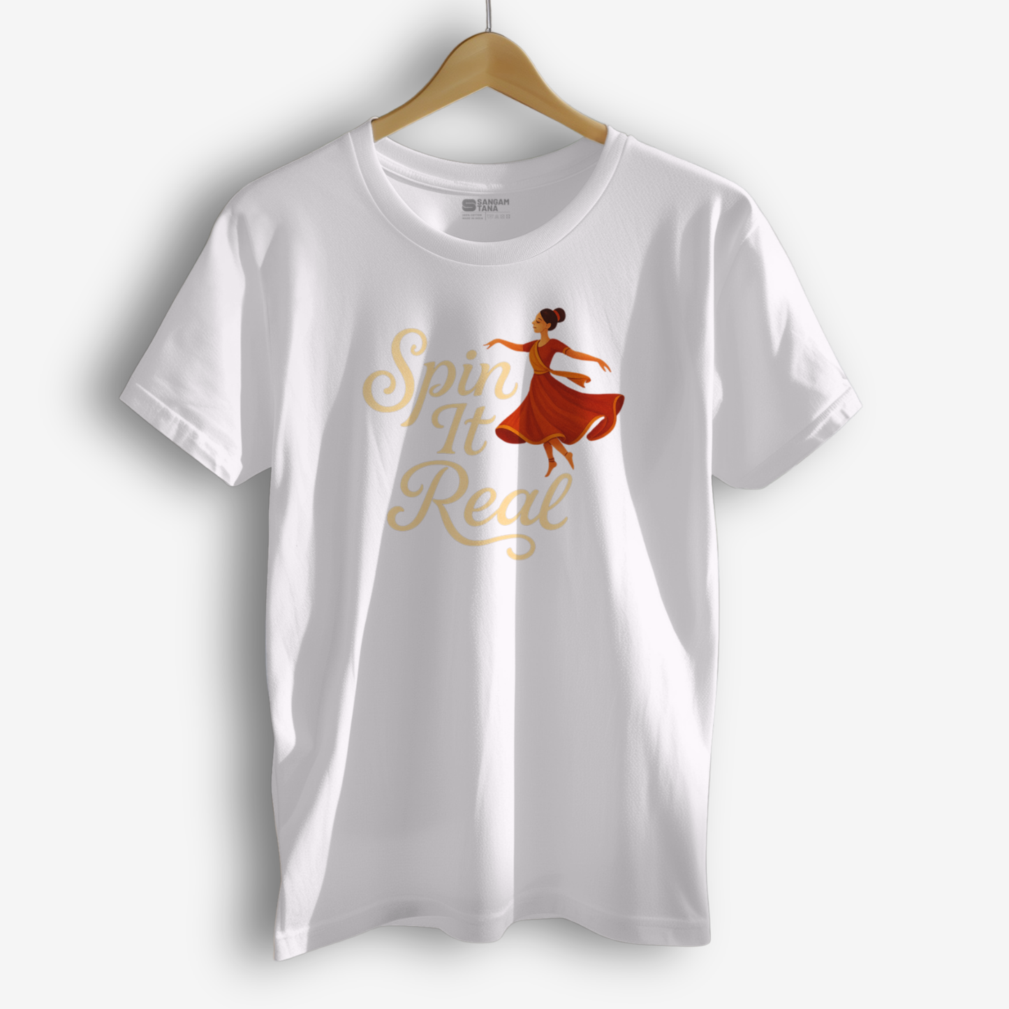 Spin It Real β Kathak Dance T-Shirt | Classical Indian Dance Tee | Whirl Like a Pro