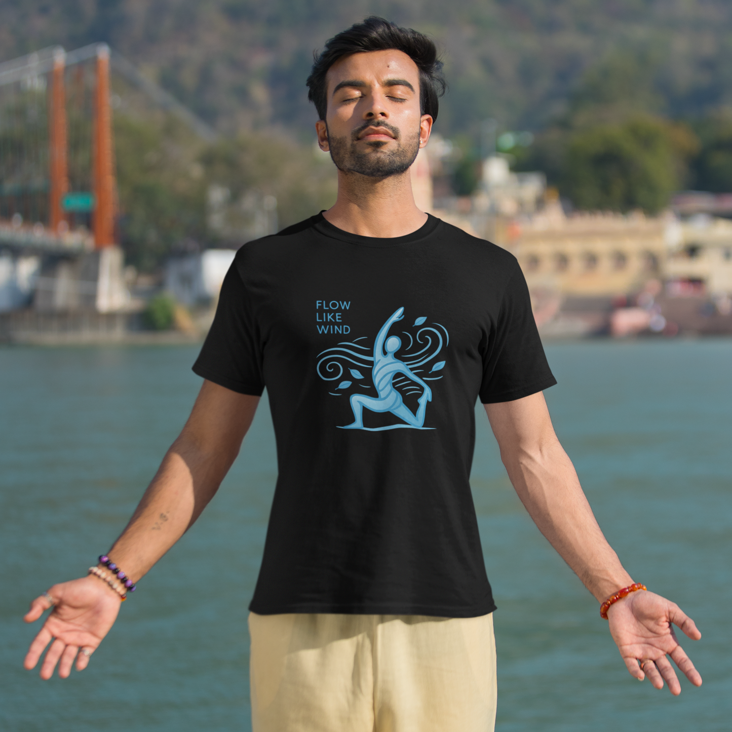Classic Crew TShirt | Flow Like Wind TShirt | Yoga TShirt
