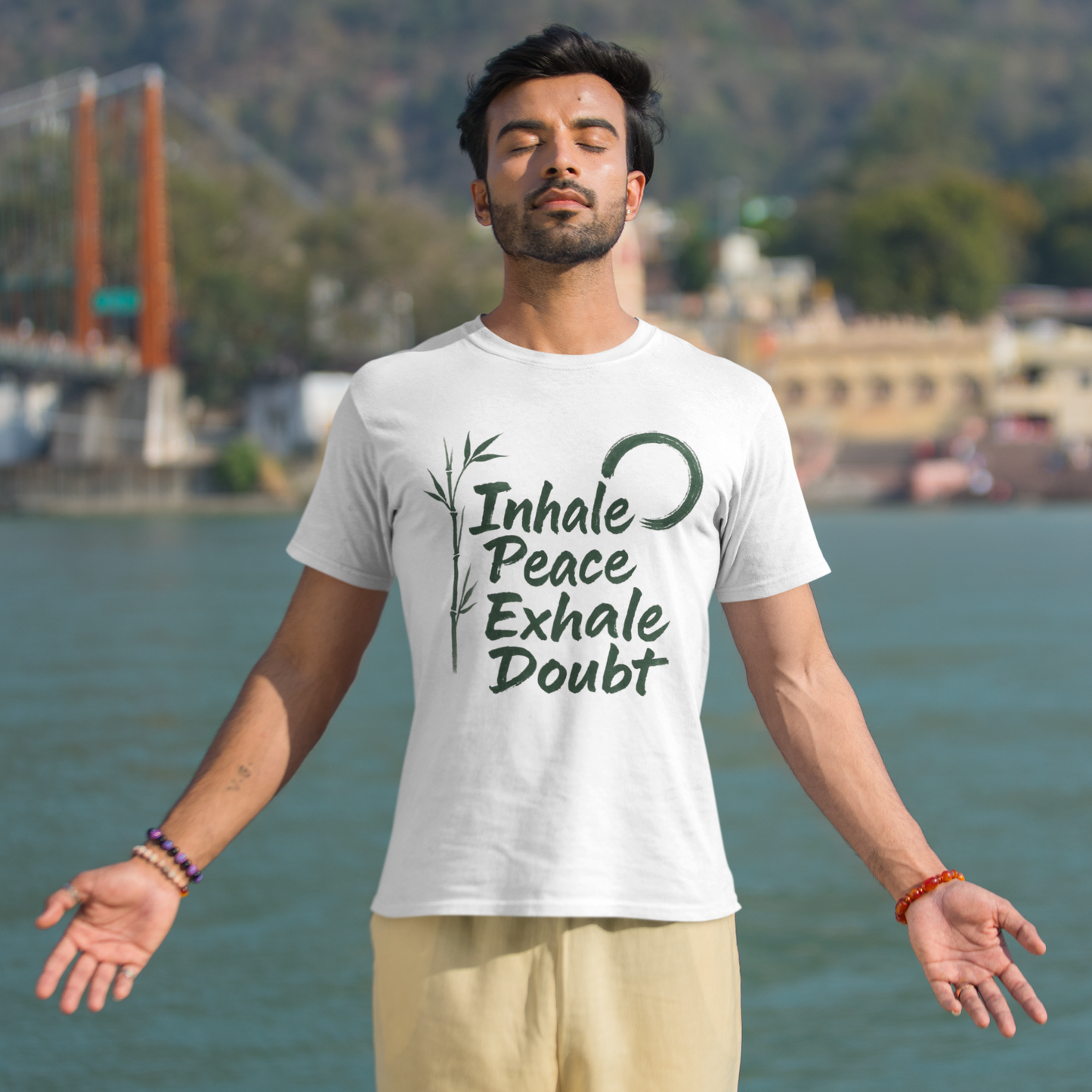 Classic Crew TShirt | Inhale Peace Exhale Doubt TShirt | Yoga TShirt