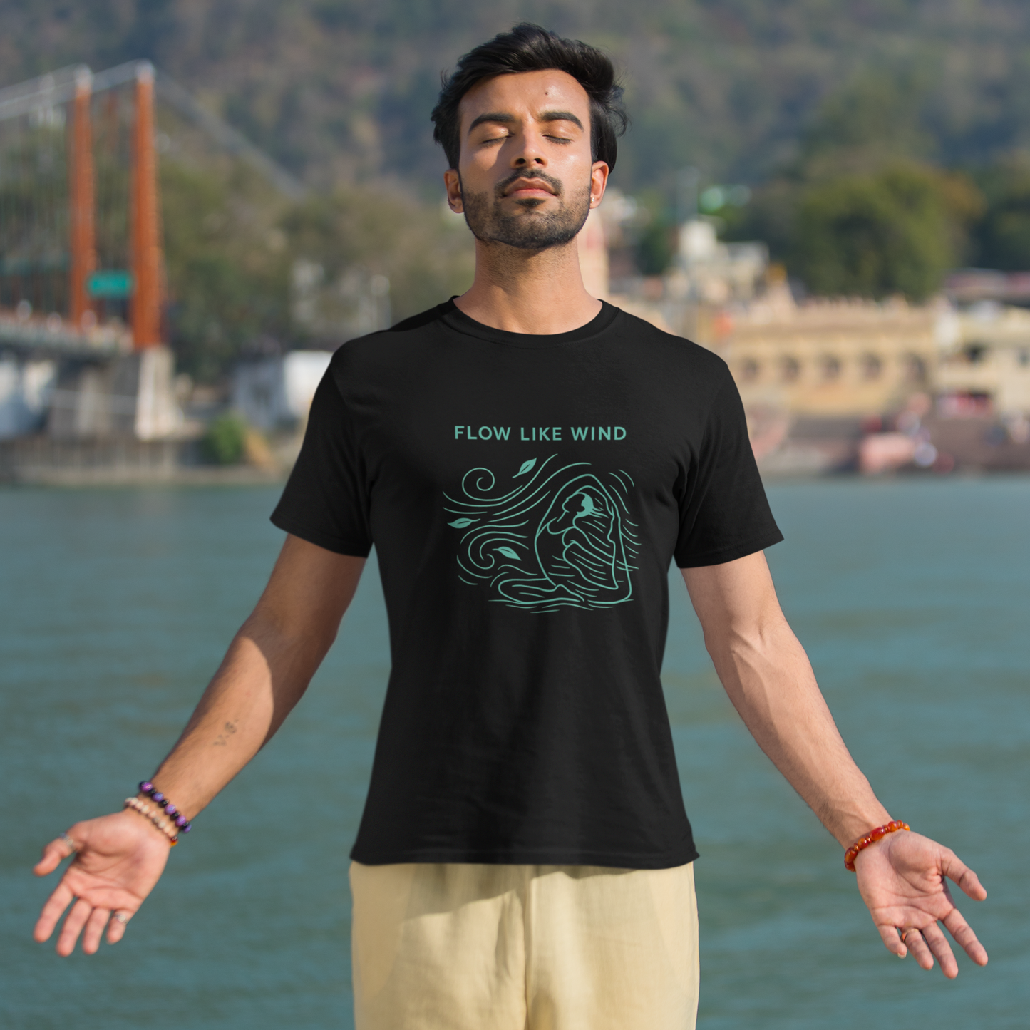 Classic Crew TShirt | Flow Like Wind TShirt | Yoga TShirt