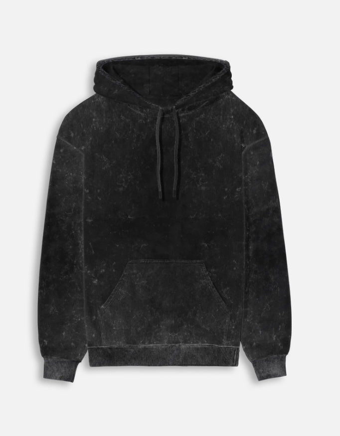 Unisex Acid Washed Hoodie | Black