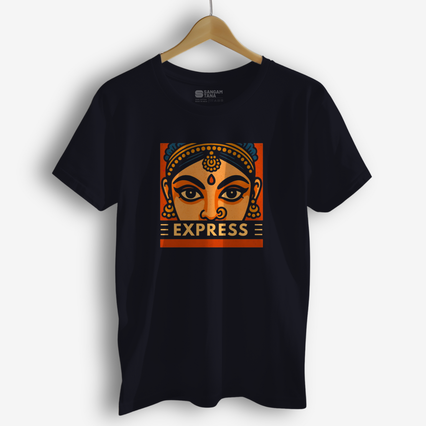 Express T-Shirt – Bharatanatyam Abhinaya Tee | Indian Classical Dance Face Art | Unisex Cotton T-Shirt | Dance TShirt