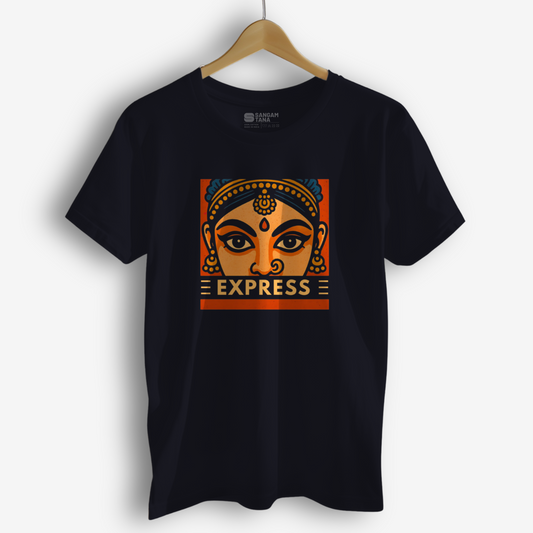 Express T-Shirt – Bharatanatyam Abhinaya Tee | Indian Classical Dance Face Art | Unisex Cotton T-Shirt | Dance TShirt