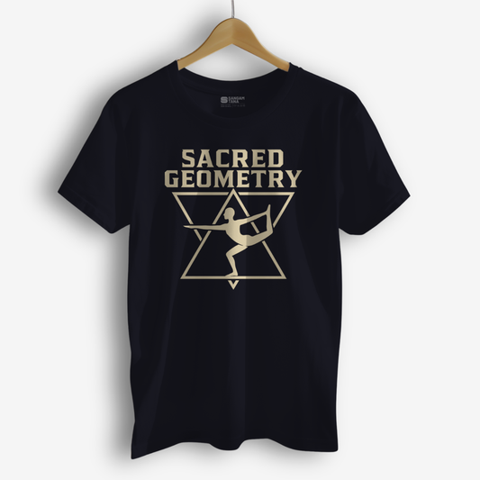Sacred Geometry T‑Shirt – Bharatanatyam Dance Tee | Classical Movement Meets Cosmic Math
