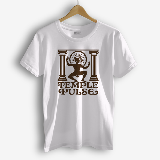 Temple Pulse T-Shirt – Odissi Classical Dance Tee | Sacred Temple Rhythm Shirt | Unisex Cotton T-Shirt