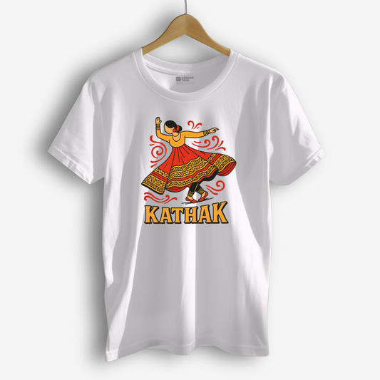 Kathak Dancer Graphic T-Shirt | Classical Dance Tee | Vibrant Indian Folkwear Dance TShirt