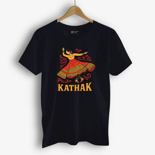 Kathak Dancer Graphic T-Shirt | Classical Dance Tee | Vibrant Indian Folkwear Dance TShirt