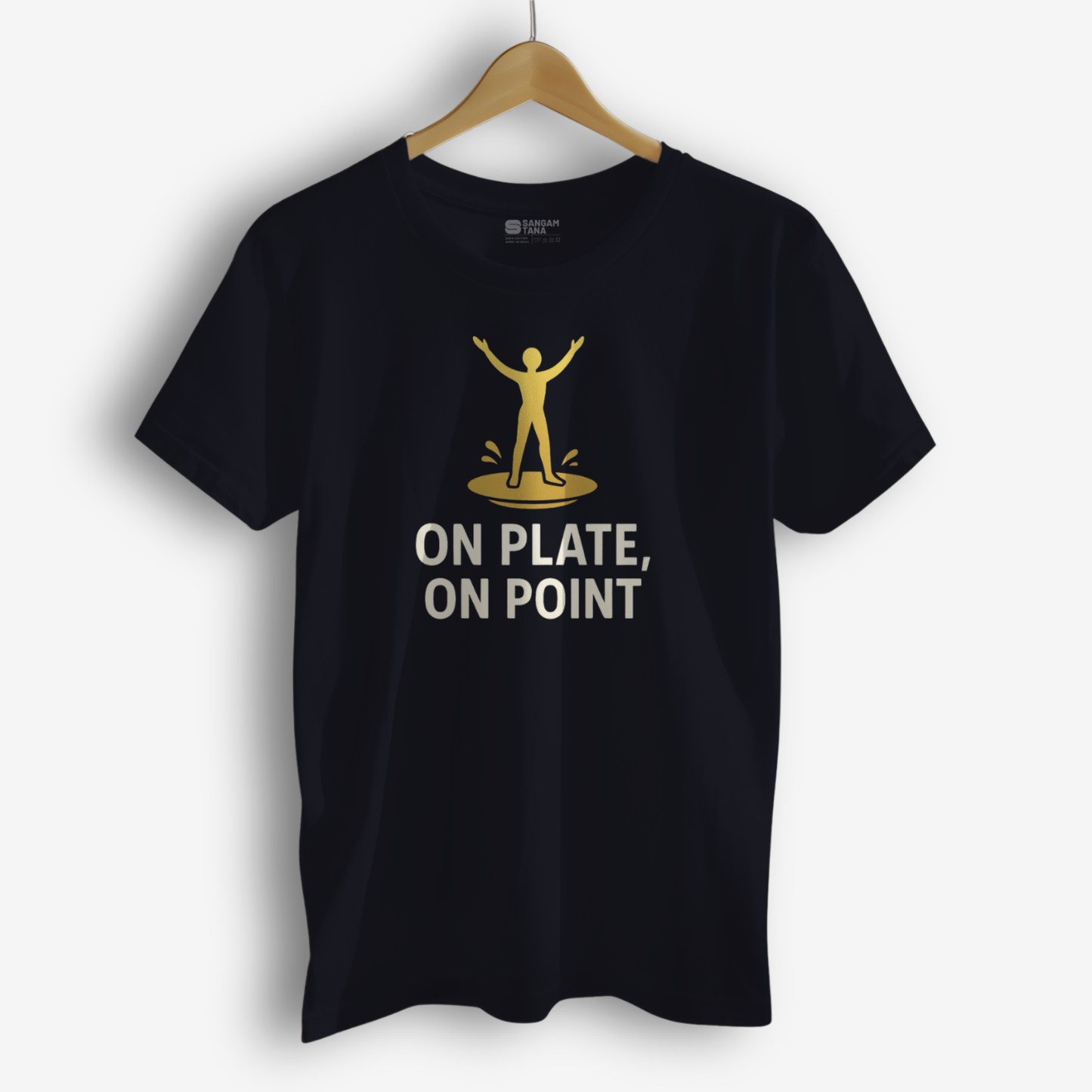 On Plate, On Point T-Shirt – Kuchipudi Dance Tee | Iconic Classical Pose Shirt | Unisex Cotton T-Shirt