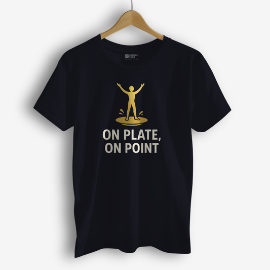 On Plate, On Point T-Shirt – Kuchipudi Dance Tee | Iconic Classical Pose Shirt | Unisex Cotton T-Shirt
