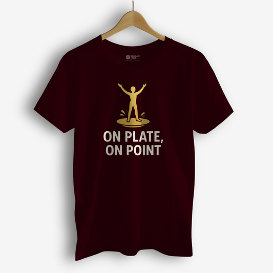 On Plate, On Point T-Shirt – Kuchipudi Dance Tee | Iconic Classical Pose Shirt | Unisex Cotton T-Shirt