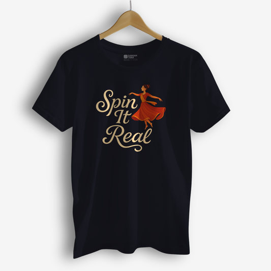 Spin It Real – Kathak Dance T-Shirt | Classical Indian Dance Tee | Whirl Like a Pro