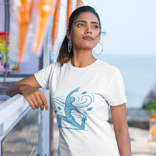Classic Crew TShirt | Flow Like Wind2 TShirt | Women Yoga TShirt