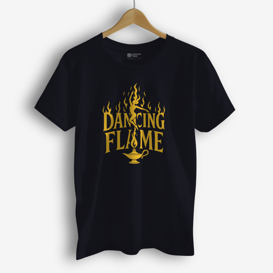Dancing Flame T-Shirt – Kuchipudi Dance Tee | Classical Indian Fire Motif | Unisex Cotton T-Shirt | Dance TShirt