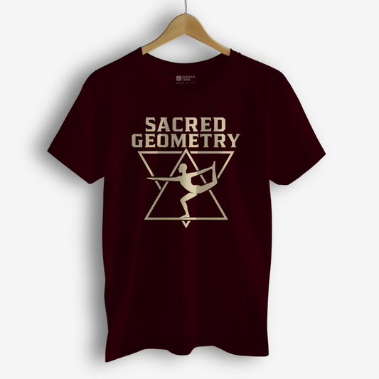 Sacred Geometry T‑Shirt – Bharatanatyam Dance Tee | Classical Movement Meets Cosmic Math