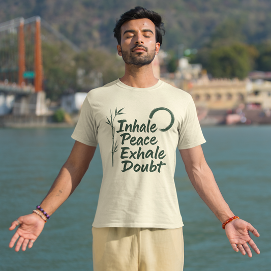 Classic Crew TShirt | Inhale Peace Exhale Doubt TShirt |  Yoga TShirt