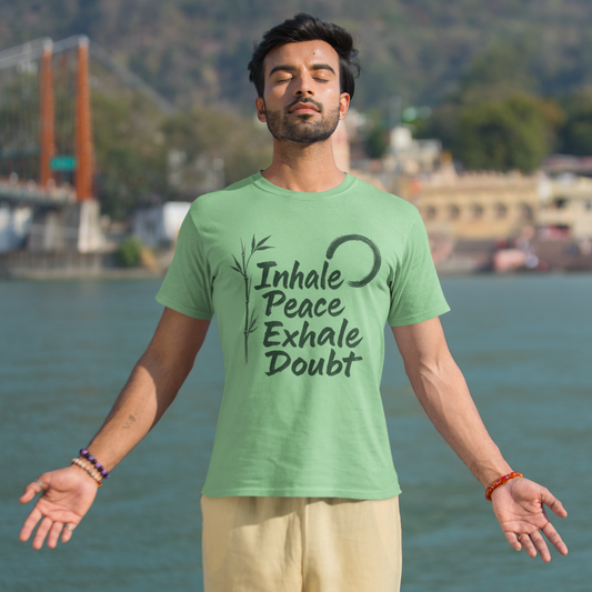 Classic Crew TShirt | Inhale Peace Exhale Doubt TShirt |  Yoga TShirt