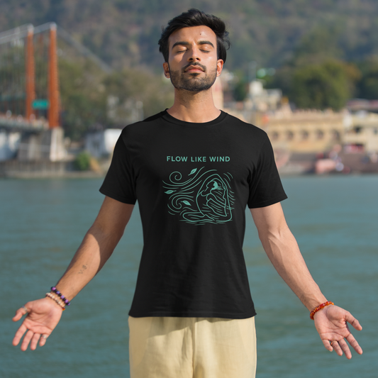 Classic Crew TShirt | Flow Like Wind TShirt | Yoga TShirt