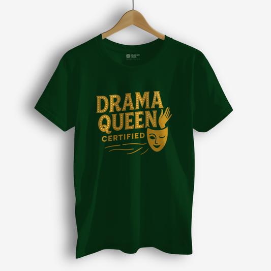 Drama Queen Certified T-Shirt – Kuchipudi Dance Tee | Indian Classical Humor Shirt | Unisex Cotton Tee | Dance TShirt