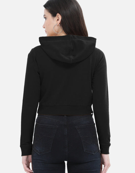 Female Cropped Hoodie | Black