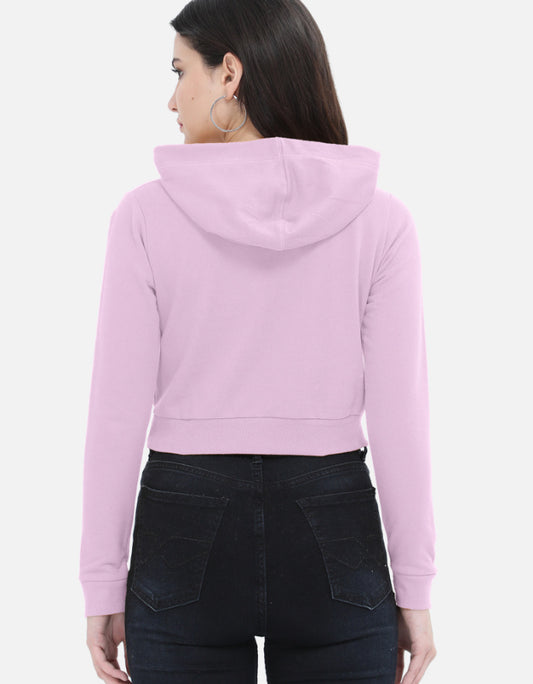 Female Cropped Hoodie | Light Baby Pink
