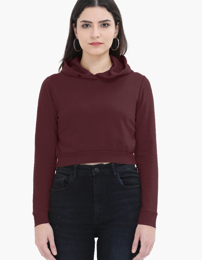 Female Cropped Hoodie | Maroon